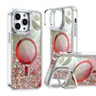 For iPhone 15 Pro Epoxy CD Texture Lens Holder MagSafe Phone Case(Red) - 1