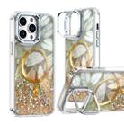 For iPhone 13 Pro Max Epoxy CD Texture Lens Holder MagSafe Phone Case(Gold) - 1