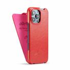 For iPhone 16 Pro Max Fierre Shann 64 Texture Vertical Flip PU Leather Phone Case(Red) - 3