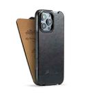 For iPhone 16 Pro Max Fierre Shann 64 Texture Vertical Flip PU Leather Phone Case(Black) - 3