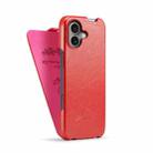 For iPhone 16 Plus Fierre Shann 64 Texture Vertical Flip PU Leather Phone Case(Red) - 3