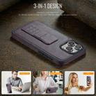 For iPhone 16 Pro Max Fierre Shann Oil Wax Cow Leather Holder Back Phone Case(Purple) - 2