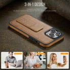 For iPhone 14 Pro Fierre Shann Oil Wax Cow Leather Holder Back Phone Case(Brown) - 2