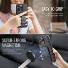 For iPhone 13 Pro Max Fierre Shann Oil Wax Cow Leather Holder Back Phone Case(Black) - 3