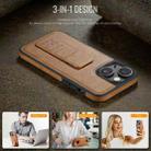 For iPhone 13 Fierre Shann Oil Wax Cow Leather Holder Back Phone Case(Brown) - 2