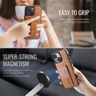 For iPhone 13 Fierre Shann Oil Wax Cow Leather Holder Back Phone Case(Brown) - 3