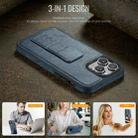 For iPhone 12 Pro Max Fierre Shann Oil Wax Cow Leather Holder Back Phone Case(Blue) - 2