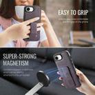 For iPhone 16e Fierre Shann Oil Wax Cow Leather Holder Back Phone Case(Purple) - 3