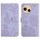 For Sharp Aquos sense9 Skin Feel Butterfly Embossed Flip Leather Phone Case(Purple) - 1