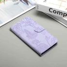 For Sharp Aquos sense9 Skin Feel Butterfly Embossed Flip Leather Phone Case(Purple) - 2