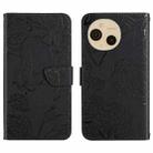 For Sharp Aquos sense9 Skin Feel Butterfly Embossed Flip Leather Phone Case(Black) - 1