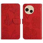 For Sharp Aquos sense9 Skin Feel Butterfly Embossed Flip Leather Phone Case(Red) - 1