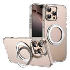 For iPhone 16 Pro Max Ice-Cold Rotating Ring Holder PC MagSafe Phone Case(Silver) - 1