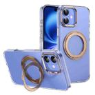 For iPhone 16 Ice-Cold Rotating Ring Holder PC MagSafe Phone Case(Desert Gold) - 1