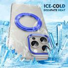 For iPhone 15 Pro Max Ice-Cold Rotating Ring Holder PC MagSafe Phone Case(Blue) - 3