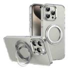 For iPhone 15 Pro Ice-Cold Rotating Ring Holder PC MagSafe Phone Case(Silver) - 1