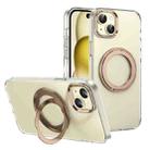 For iPhone 13 Ice-Cold Rotating Ring Holder PC MagSafe Phone Case(Desert Gold) - 1