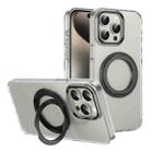 For iPhone 12 Pro Max Ice-Cold Rotating Ring Holder PC MagSafe Phone Case(Black) - 1