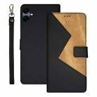 For Samsung Galaxy A06 4G idewei Two-color Splicing Leather Phone Case(Black) - 1