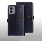 For Motorola Moto G55 5G idewei Crocodile Texture Leather Phone Case(Dark Blue) - 2
