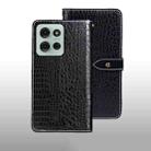 For Motorola Moto G75 5G idewei Crocodile Texture Leather Phone Case(Black) - 2