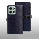 For Motorola Moto G75 5G idewei Crocodile Texture Leather Phone Case(Dark Blue) - 2