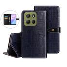 For Motorola Moto G15 Power idewei Crocodile Texture Leather Phone Case(Dark Blue) - 1
