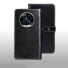 For Realme 13 Pro+ 5G idewei Crocodile Texture Leather Phone Case(Black) - 2