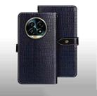 For Realme 13 Pro+ 5G idewei Crocodile Texture Leather Phone Case(Dark Blue) - 2