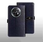 For Realme 13+ 5G idewei Crocodile Texture Leather Phone Case(Dark Blue) - 2