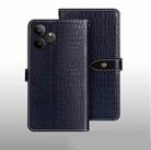 For Realme GT 6 5G Taiwan, China idewei Crocodile Texture Leather Phone Case(Dark Blue) - 2