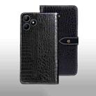 For Realme Note 50 idewei Crocodile Texture Leather Phone Case(Black) - 2