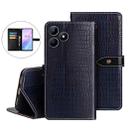 For Realme Note 50 idewei Crocodile Texture Leather Phone Case(Dark Blue) - 1