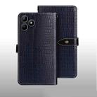 For Realme Note 50 idewei Crocodile Texture Leather Phone Case(Dark Blue) - 2