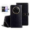 For Realme 14 Pro+ 5G idewei Crocodile Texture Leather Phone Case(Black) - 1