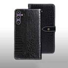 For Samsung Galaxy S24 FE 5G idewei Crocodile Texture Leather Phone Case(Black) - 2