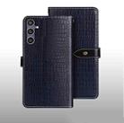 For Samsung Galaxy S24 FE 5G idewei Crocodile Texture Leather Phone Case(Dark Blue) - 2