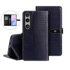 For Sony Xperia 1 VI idewei Crocodile Texture Leather Phone Case(Dark Blue) - 1