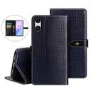 For Sony Xperia 10 VI idewei Crocodile Texture Leather Phone Case(Dark Blue) - 1