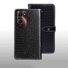 For vivo Y28s 5G idewei Crocodile Texture Leather Phone Case(Black) - 2