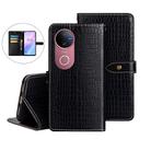For vivo V50 5G Global idewei Crocodile Texture Leather Phone Case(Black) - 1