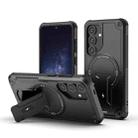 For Samsung Galaxy S24 5G / S25 5G Armor MagSafe Holder PC Hybrid TPU Phone Case(Black) - 1
