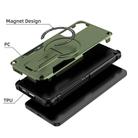 For Samsung Galaxy S25 Edge 5G Armor MagSafe Holder PC Hybrid TPU Phone Case(Army Green) - 2