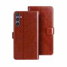 For Samsung Galaxy S24 FE 5G idewei Crazy Horse Texture Leather Phone Case(Brown) - 1