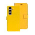 For Samsung Galaxy S25+ 5G idewei Crazy Horse Texture Leather Phone Case(Yellow) - 1