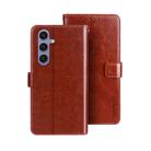 For Samsung Galaxy S25+ 5G idewei Crazy Horse Texture Leather Phone Case(Brown) - 1