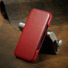 For iPhone 16 Pro Max Fierre Shann Top Layer Cowhide Business Magnetic Leather Phone Case(Red) - 2