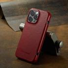 For iPhone 16 Pro Max Fierre Shann Top Layer Cowhide Business Magnetic Leather Phone Case(Red) - 3