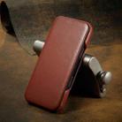 For iPhone 16 Pro Max Fierre Shann Top Layer Cowhide Business Magnetic Leather Phone Case(Brown) - 2