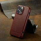 For iPhone 16 Pro Max Fierre Shann Top Layer Cowhide Business Magnetic Leather Phone Case(Brown) - 3